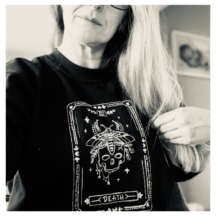 Death Tarot Sweatshirt – stitched tarot card design