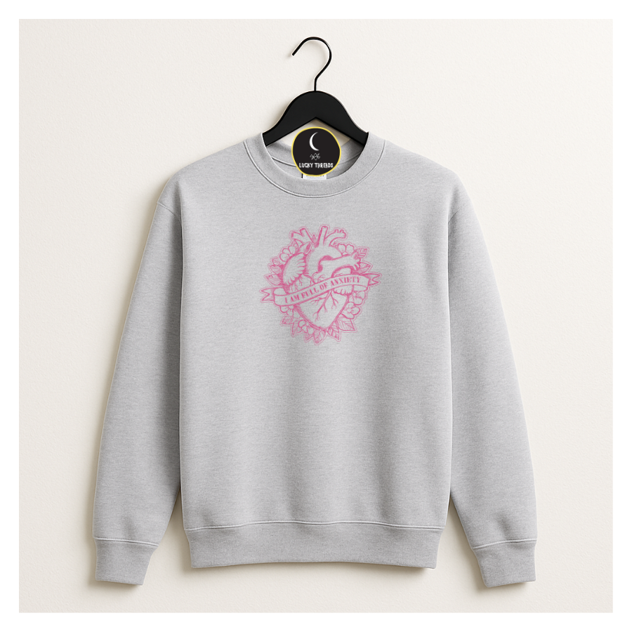 anxiety embroidered sweatshirt