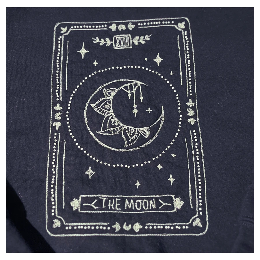 the moon tarot card sweatshirt design by lucky threads