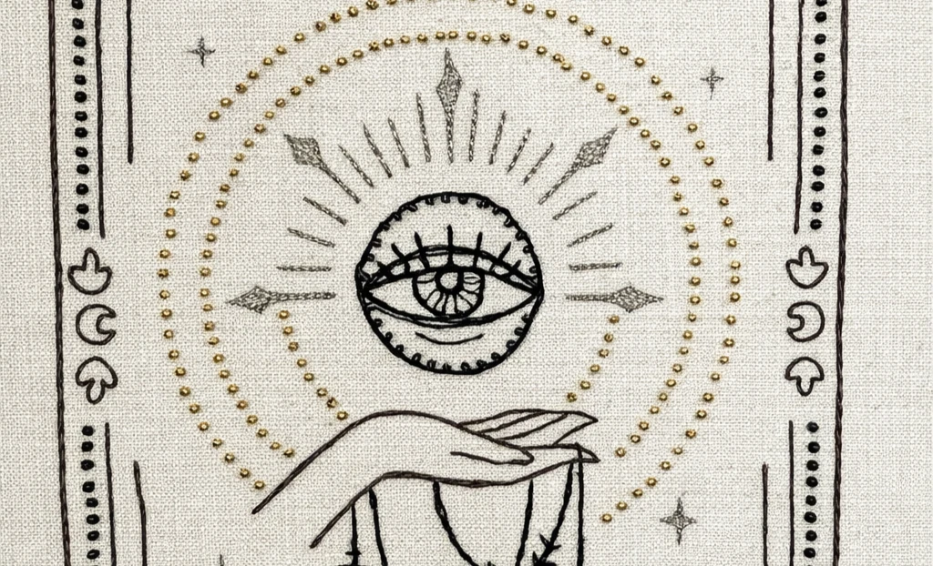 The Magician Tarot Wall Hanging – Thread Art on Canvas (11 × 14 in / 28 × 36 cm)