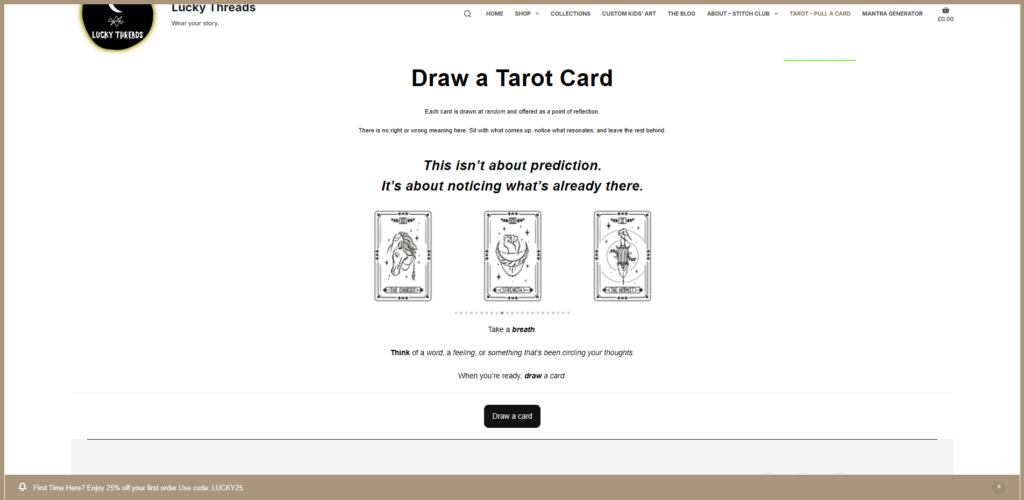 tarot mini pull Luckythreads.co.uk
