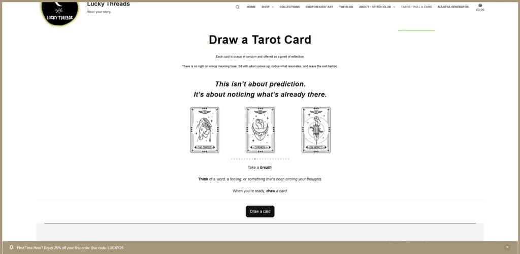 tarot mini pull Luckythreads.co.uk