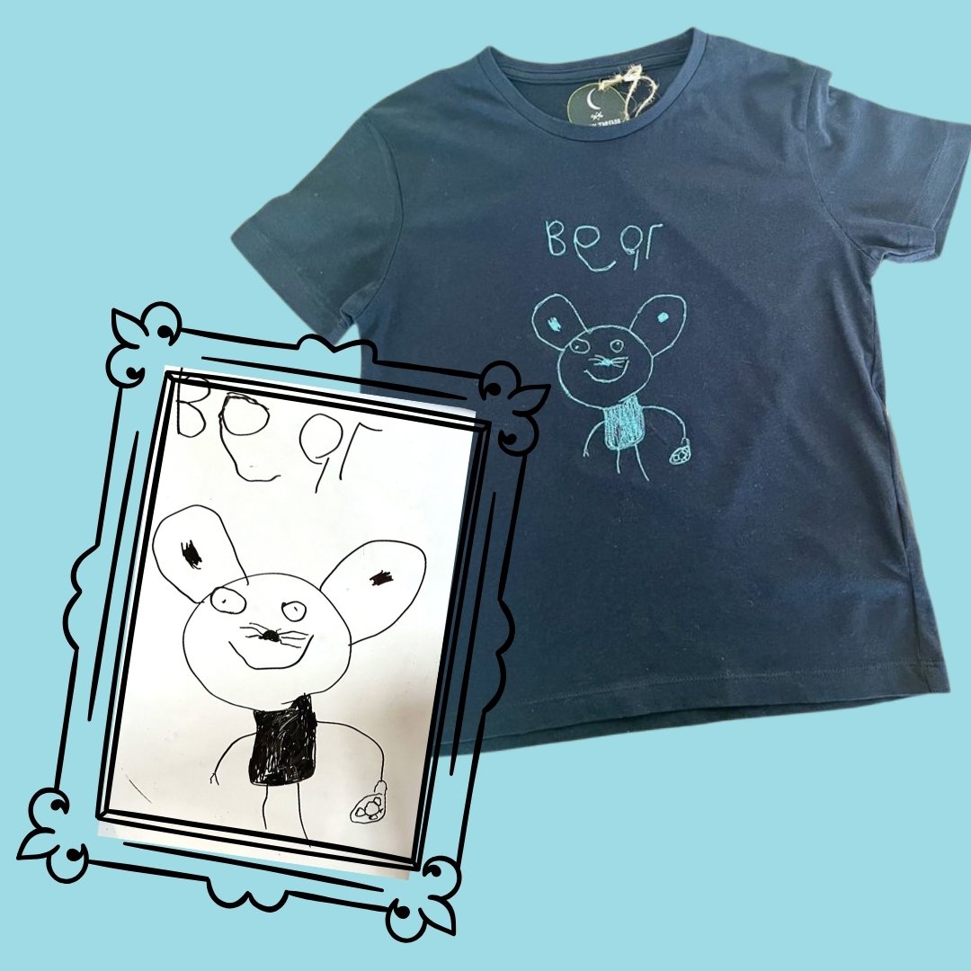 Custom children's artwork transformed into embroidery