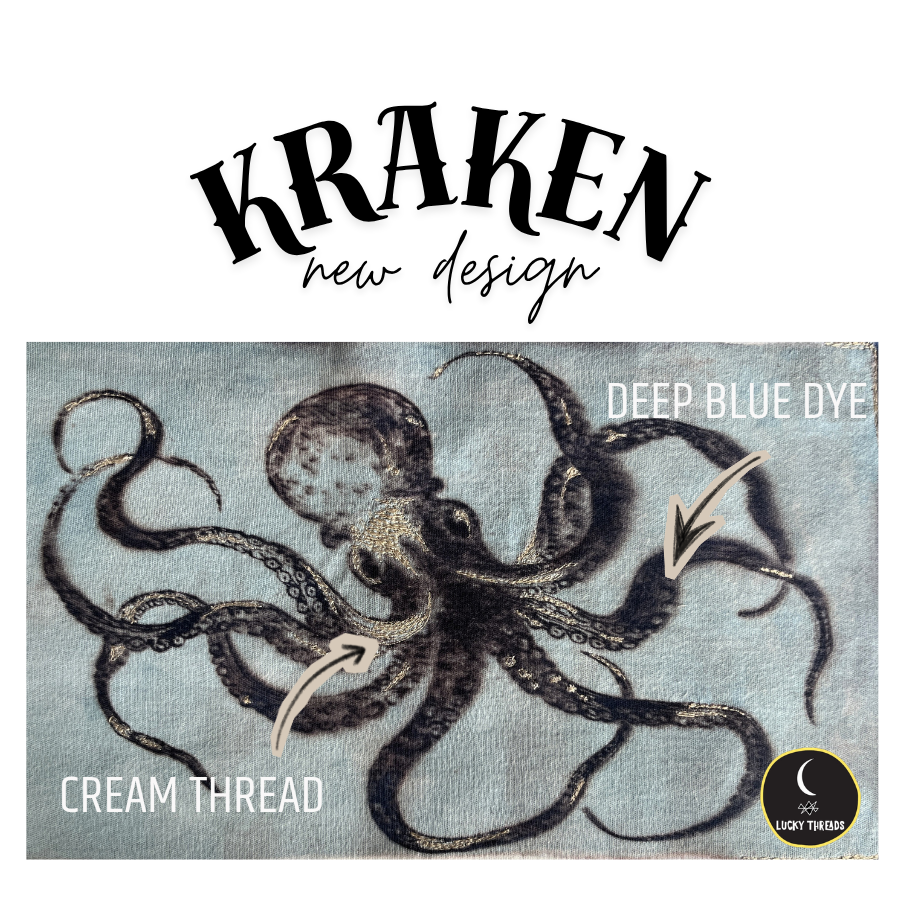 Kraken embroidered design