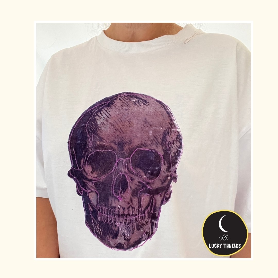 Skull embroidery artwork